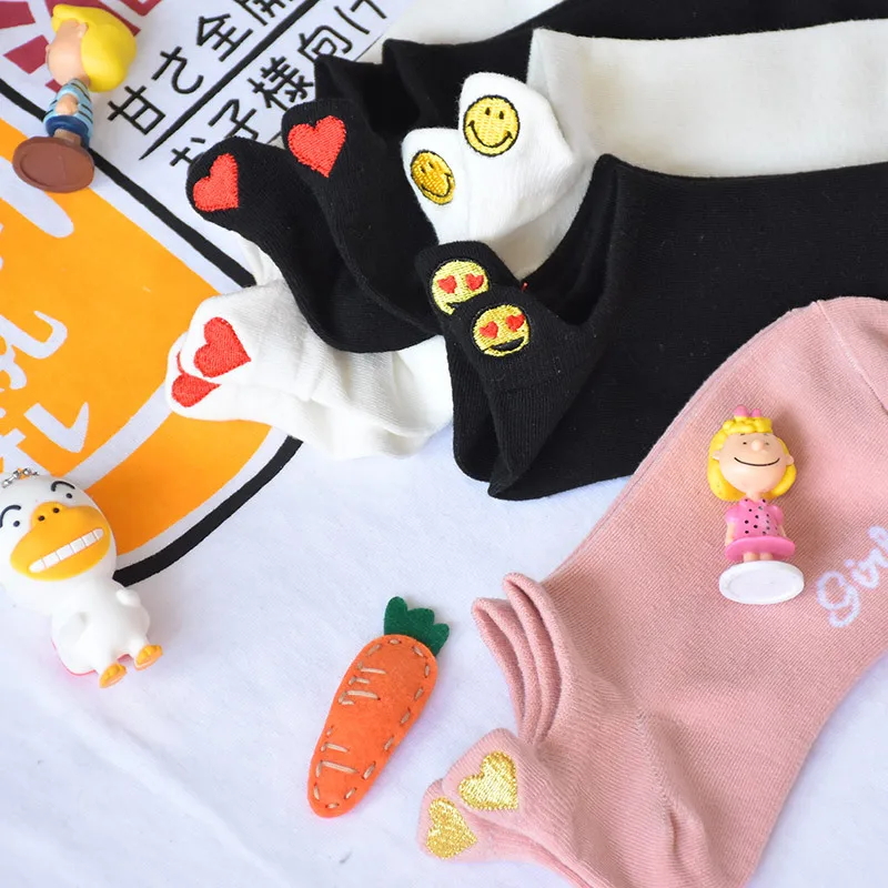 Harajuku женские носки новый мультфильм милый хлопок мода японский любовь улыбка