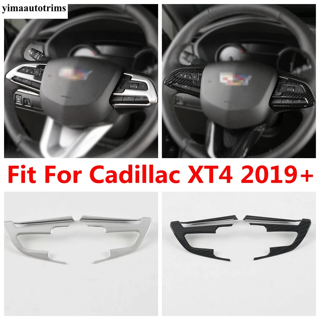 

Steering Wheel Button Frame Decoration Cover Trim Fit For Cadillac XT4 2019 - 2022 ABS Matte / Carbon Fiber Accessories Interior
