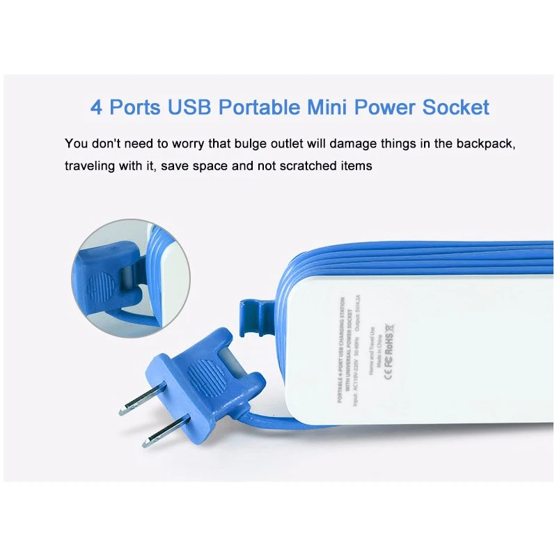Сетевая розетка с 4 USB-портами и поддержкой быстрой зарядки | Электроника