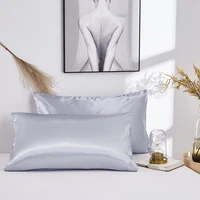 2pcs emulation mulberry silk pillows case solid color soft cushion cover chair seat decor pillowcase silk pillow cases