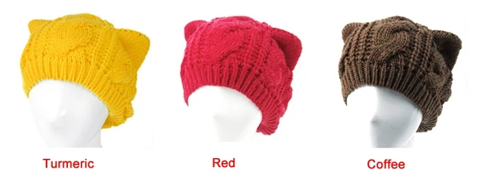 Модная женская Зимняя Шапка-бини с кошачьими ушками лыжная шапка ALS88 | Спорт и