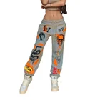 Серые спортивные брюки для бега, женские мешковатые спортивные брюки в Корейском стиле, спортивные брюки оверсайз в стиле Харадзюку, уличная одежда, повседневные брюки 2021