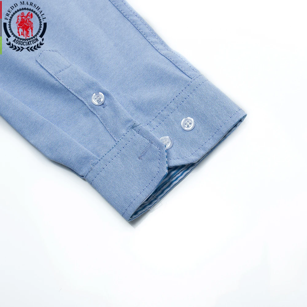 Fredd Marshall 2020 Новая повседневная однотонная джинсовая рубашка для мужчин 100% хлопок