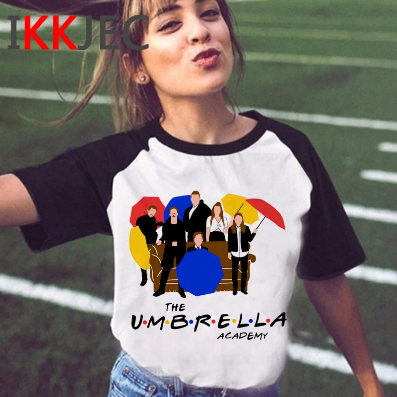 

Женская футболка с принтом зонтика, Академия Диего ча-ча, графическая футболка в стиле Харадзюку, забавная футболка с мультяшным принтом, же...