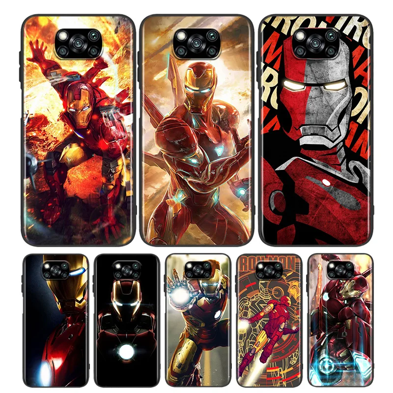 

Marvel Superhero Lron Man For Xiaomi Poco C3 M3 M2 X3 NFC X2 F2 Pro F1 F3 Mi Play Mix 3 A2 Lite A1 5X Pro Black Phone Case