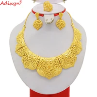 adixyn fine jewellry necklaces earrings ring set for women 24k gold color jewellry affican nigerian luxury wedding gifts n02213