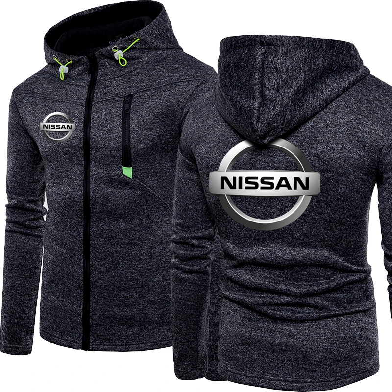 

New Spring Autumn Men's Nissan Logo Hoodie Fashion High Quality Hooded Sweatshirts Jacket Zipper Clothing 3 Color