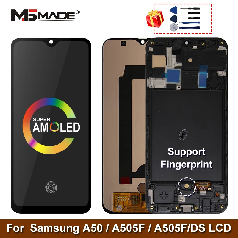 

Дисплей с тачскрином MSMADE для Samsung Galaxy A50, AMOLED, с рамкой/ без рамки