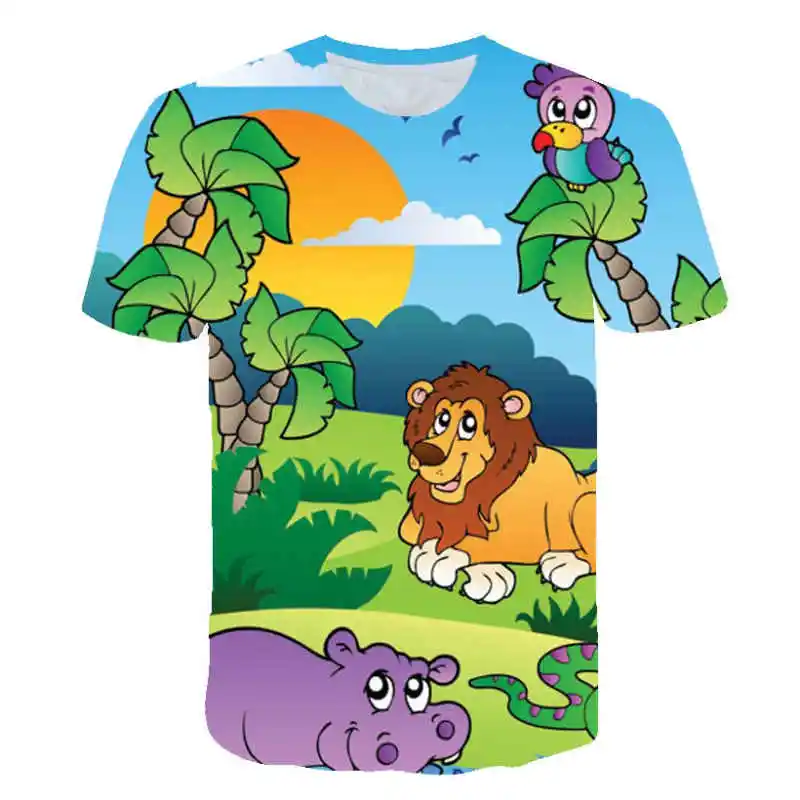 

Children's Clothing T-shirt 2021 Summer New Style 3D Printing Cartoon Pattern Short-sleeved O-neck Street Fashion All-match Top