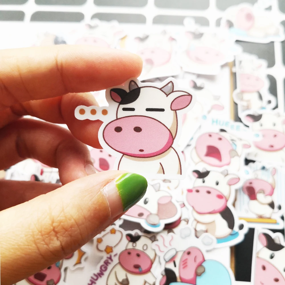 

40pcs Cute Cow Cartoon Album Scrapbook Waterproof Decoration Sticker DIY Handmade Gift Scrapbook Sticker