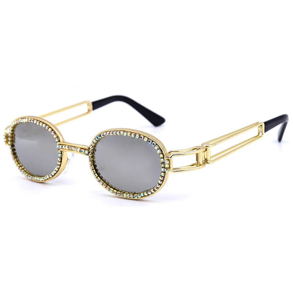 

Diamond Rappers Glasses Iced Out Shinny Sunglasses Metal Frame PC Lens Glasses GR5