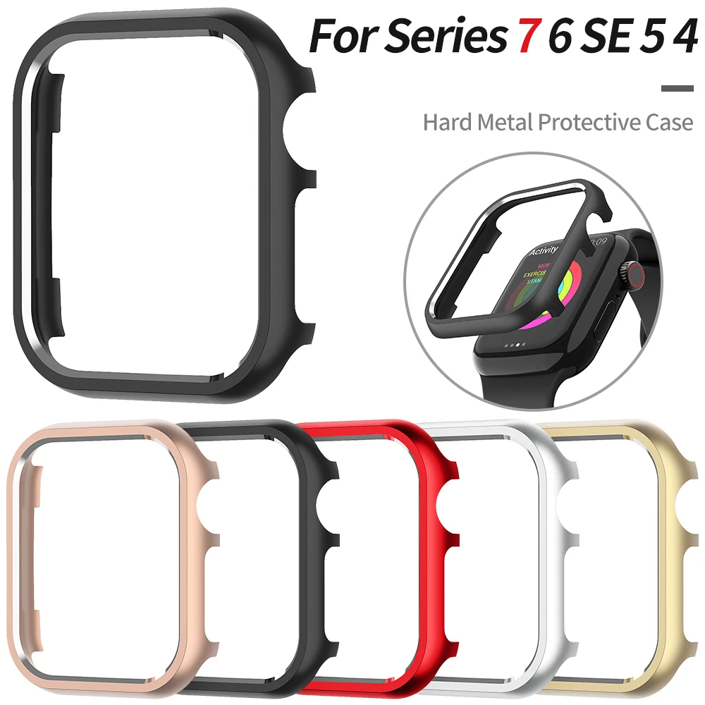 Металлический бампер для Apple Watch, чехол серии 7 6 SE 5 4 3, защитный  чехол 41 мм 45 мм 40 мм 44 мм 38 мм 42 мм, корпус для Iwatch, жесткая рамка  | Наручные часы | АлиЭкспресс