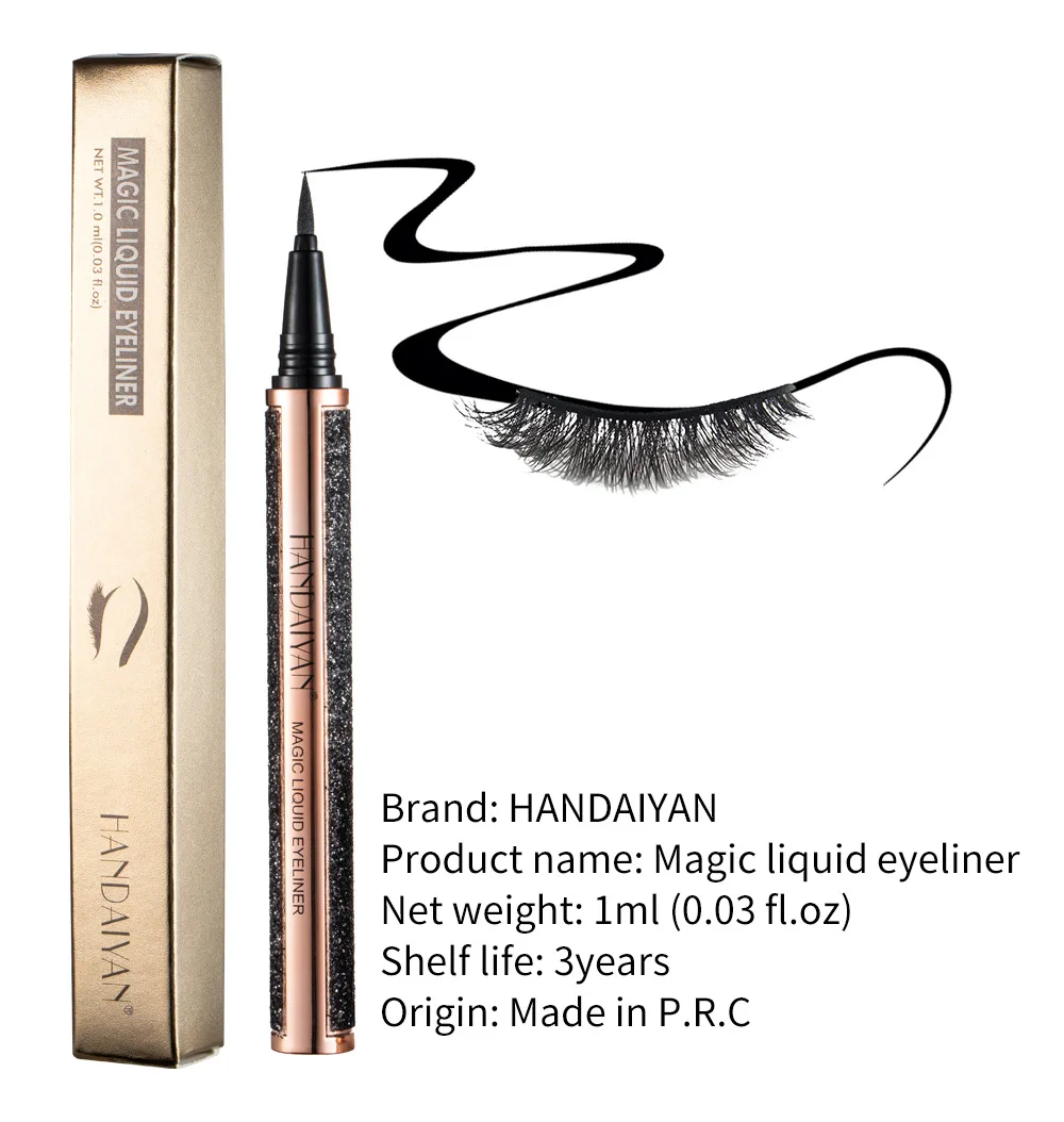 

Magnetic Eyeliner Pencil Waterproof Sweatproof Eyeliner Pen Self-adhesive Glue-free for False Eyelashes Quick-dry Makeup