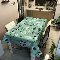 polyester printed tablecloths cactus series home table cover kitchen tablecloth living room coffee table cover waterproof square