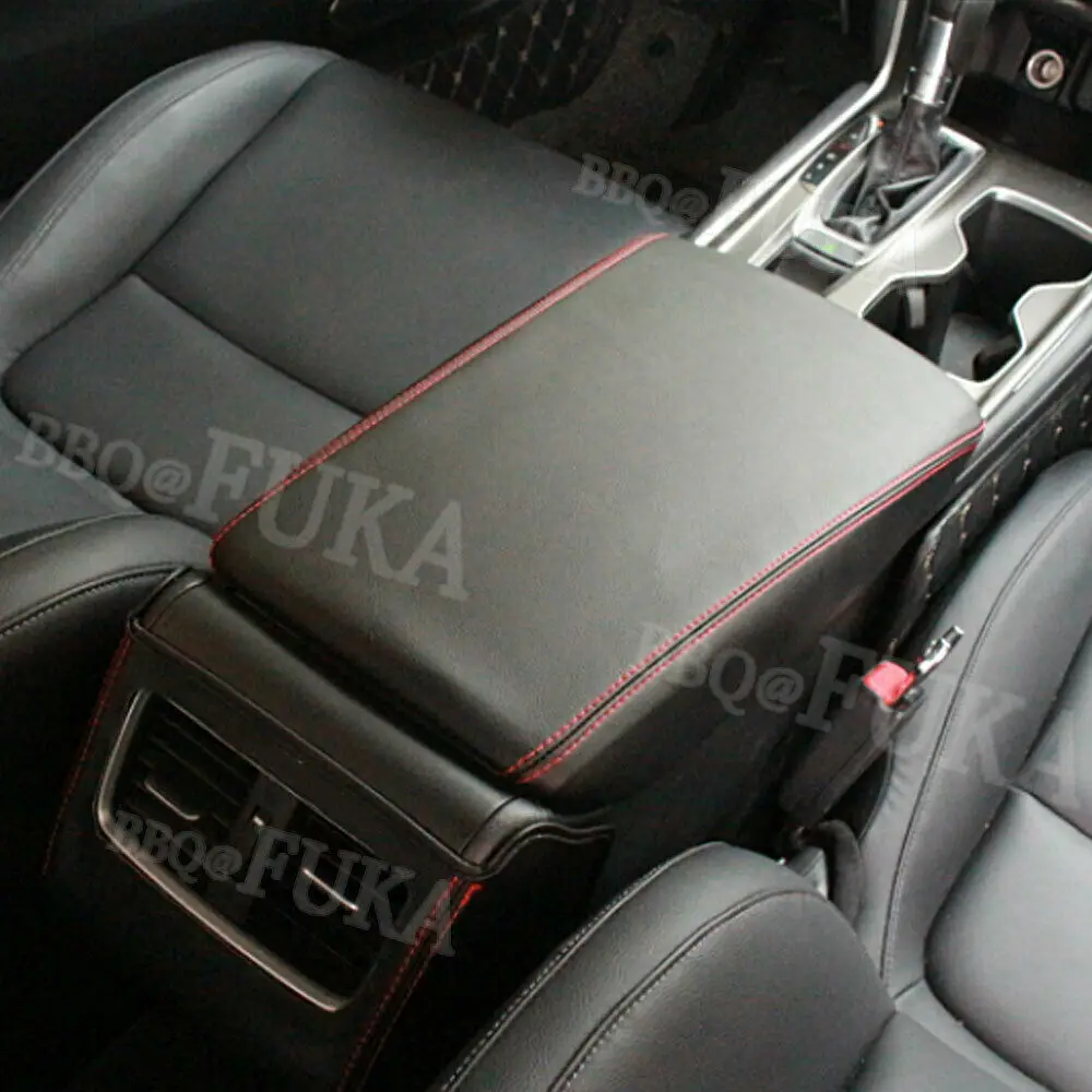 

For Honda Accord 2018-2019 Carbon Fiber PU Leather Car Center Console Cover Shell