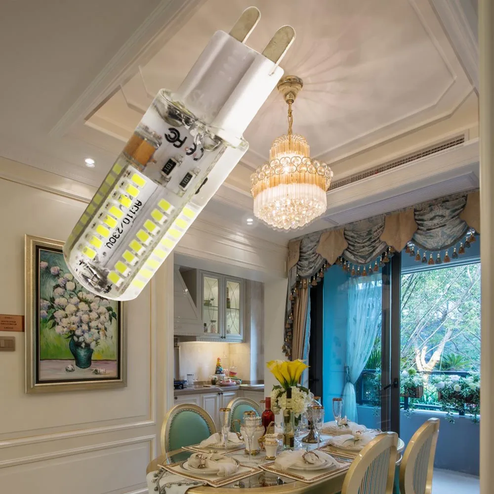 Светодиодный G9 220V светильник 2835 3W 4W 5W SMD 3014 кристальная силиконовая свеча