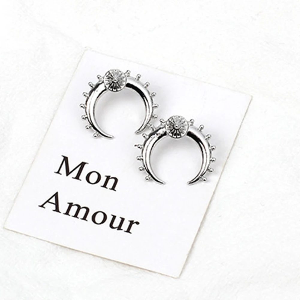 Fashion Women Crescent Moon Ear Stud Earrings Piercing Cartilage Jewelry Gift | Dangle