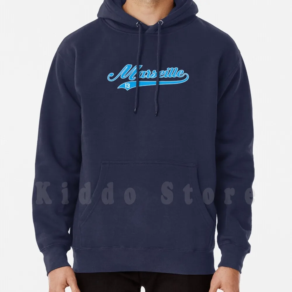 

Marseille Style Baseball Hoodies Long Sleeve Marseille Olympique De Marseille Olympique Om Bouches Du Rhone Bleu