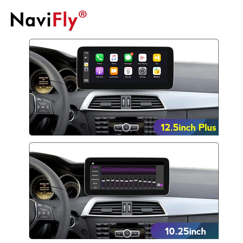 NaviFly Android 10 автомобильный DVD GPS для Mercedes benz C Class W204 C200 C260 C300 2011-2013 25 &quot1920*720 Blue Anti-Glar