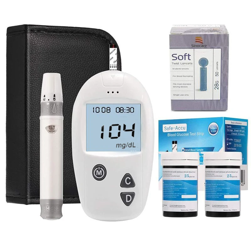 

automatic Medical blood glucose meter Glucometer Diabetes Tester with bag 2 measurement units Blood Sugar Meter