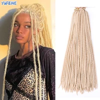 18inch faux locs crochet braids hair soft dreadlocks braid hair synthetic hair fiber extensions blonde purple for black women
