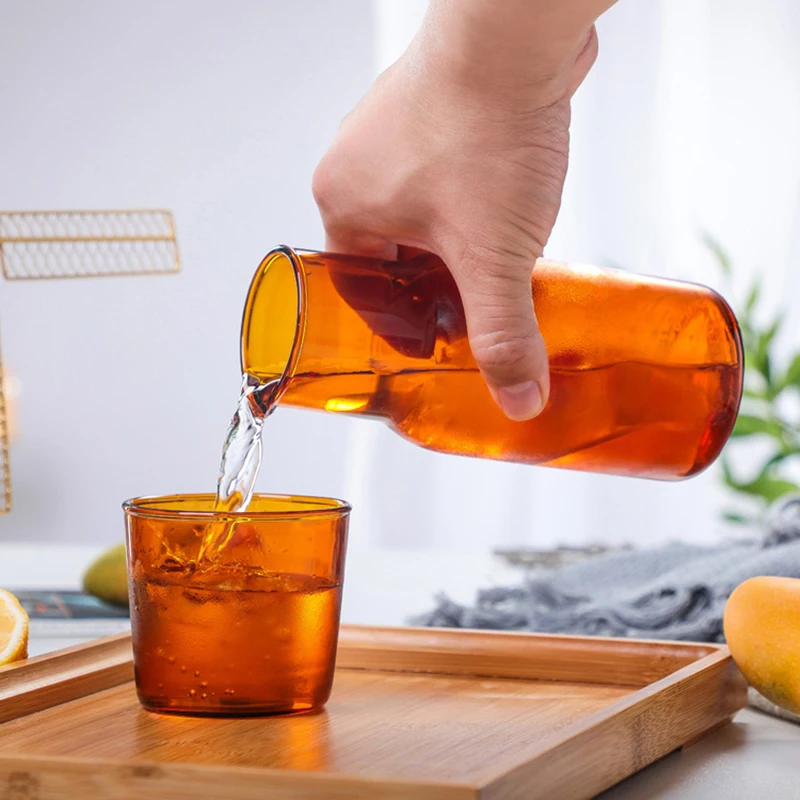 High Borosilicate Glass Juice Cup Milk Breakfast Bring Cover Fruit Water Cool Drink Tea Cup- | Дом и сад