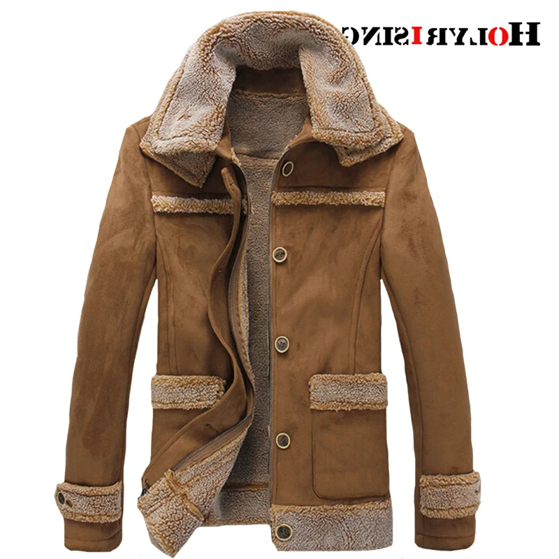 

Куртка мужская шерстяная замшевая, с отложным воротником, на молнии, 18947-5