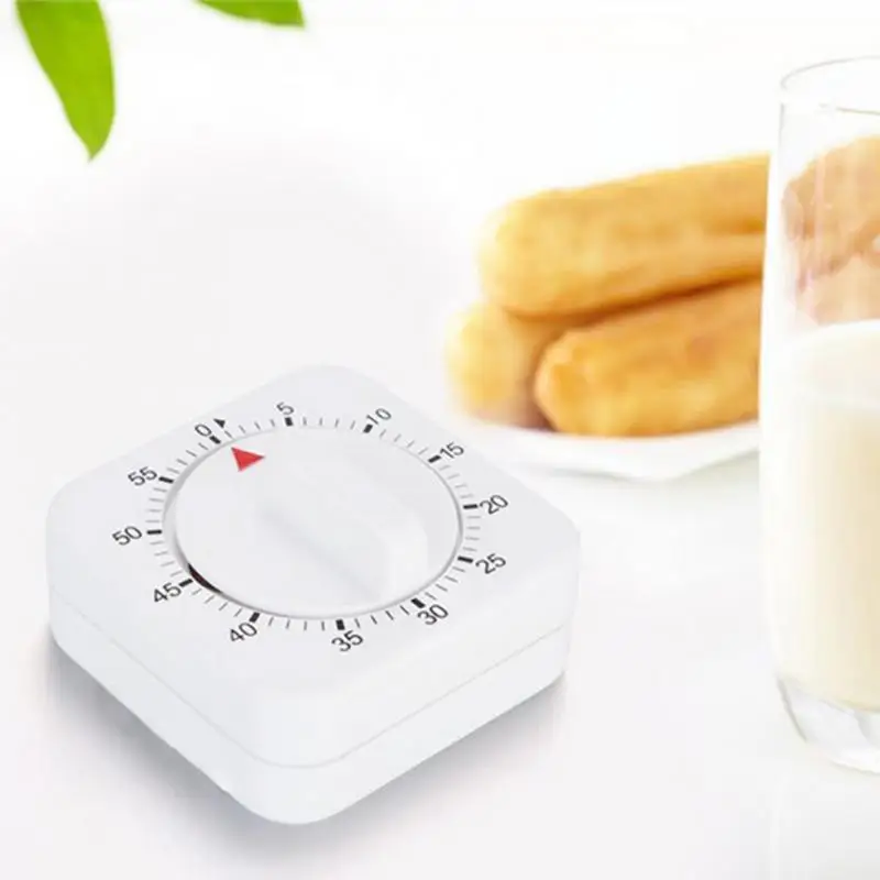 

Kitchen Timer 60 Minutes Count Square Cooking Up Alarm Sleep Temporizador Clock Mechanical Stopwatch Alarm Down Office Meeting