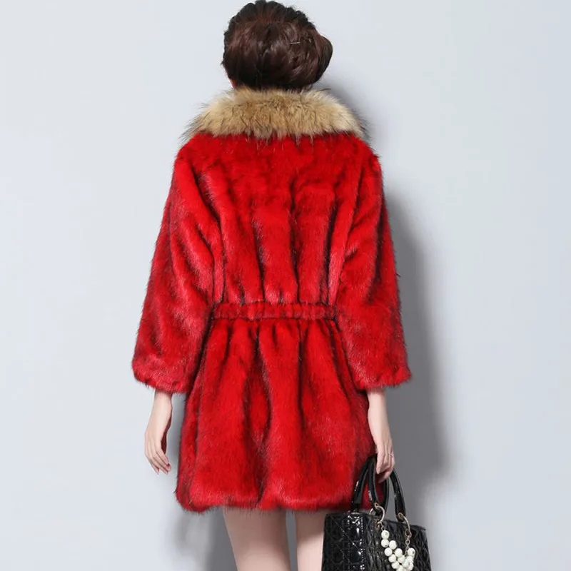 Faux Mink Fur Coat Female Jacket Autumn Winter Coat Women Clothes 2020 Vintage WarmTops Plus Size Fourrure Femme ZT4779