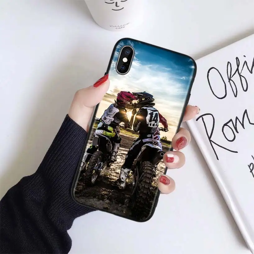 Moto cross dirtbikes чехол для Apple iphone 11 Pro XR XS Max X 7 8 6S Plus 5 5S SE Черный силиконовый чехол для телефона - Цвет: BS030-3
