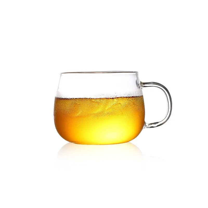 

Heat-resistant glass tea cup office water cup Transparent heat-resistant single-layer glass coffee cup with handle