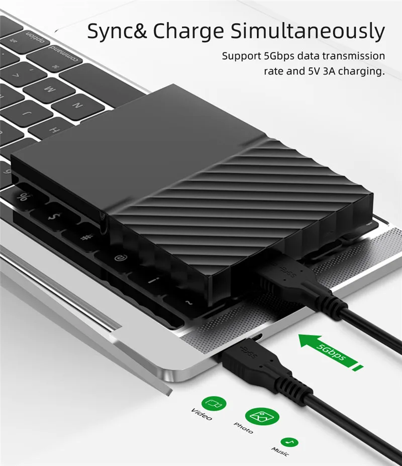 USB 3,1 type C к USB 3,0 Micro B кабель 5 Гбит/с type-C коннектор для передачи данных адаптер для жесткого диска смартфона ПК OTG USB-C телефона ноутбука