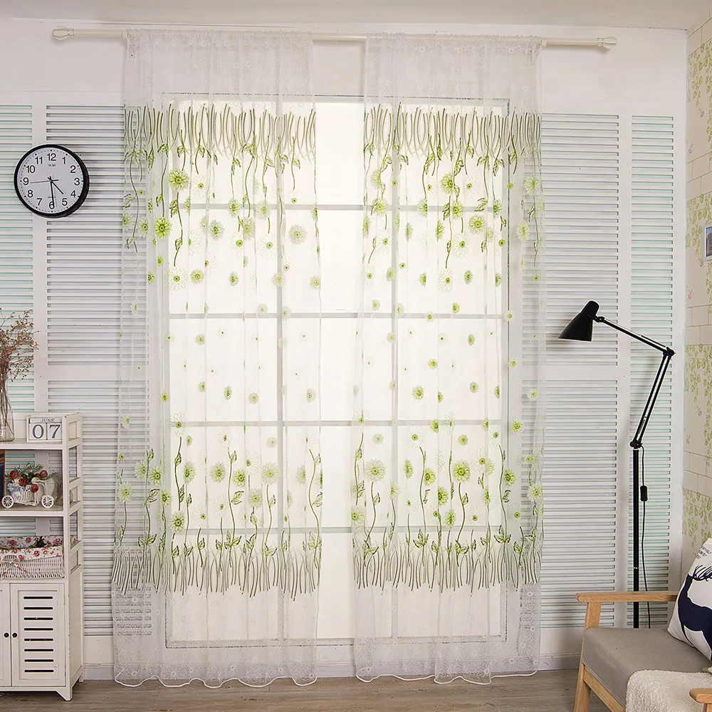 Окно цветок занавеска разделитель комнаты драпировка полиэфирное волокно 200*100