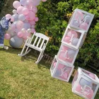 Шкатулка для душа для малышей, наполненная шариками a-z, с буквами фон с коробкой, для детей 1 года, украшение для дня рождения, для мальчиков и девочек