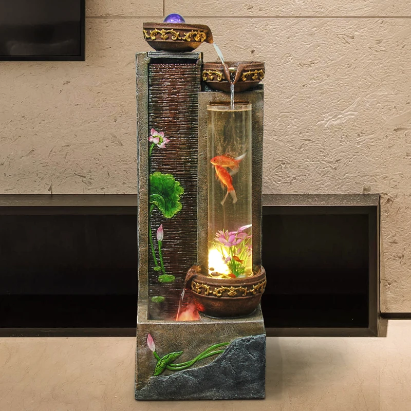 Проточный водяной фонтан украшение для аквариума домашнее ТВ винный шкаф