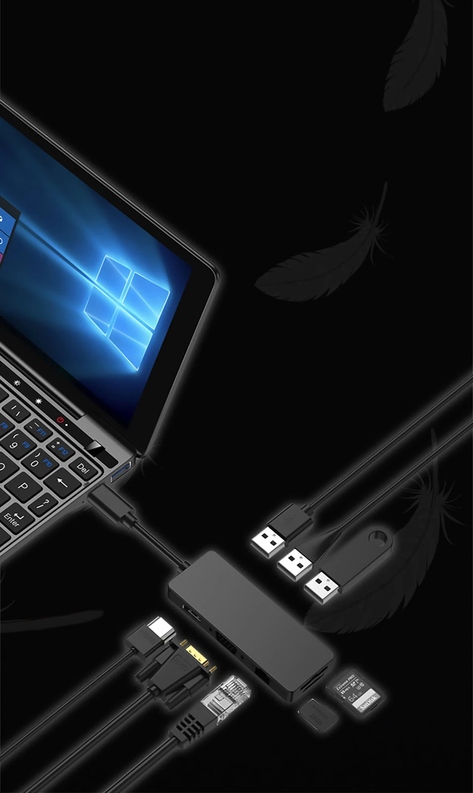GPD Pocket 2 Pocket2 8 Гб 256 ГБ 7 дюймов сенсорный экран мини ПК карманный ноутбук процессор Intel Celeron 3965Y Windows 10 Systerm