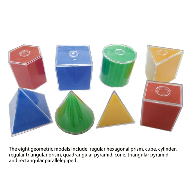 

8pcs Geometric Model Disassemble Cube Cylinder Cone Toy Math Resources Learning Educational