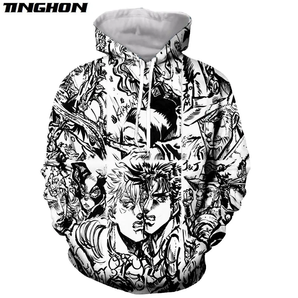 

XS-7XL New Arrive JoJo Bizarre Adventure Anime Harajuku Style 3D Print Men Women T Shirt/hoodies/sweatshirts/vest/ Tops