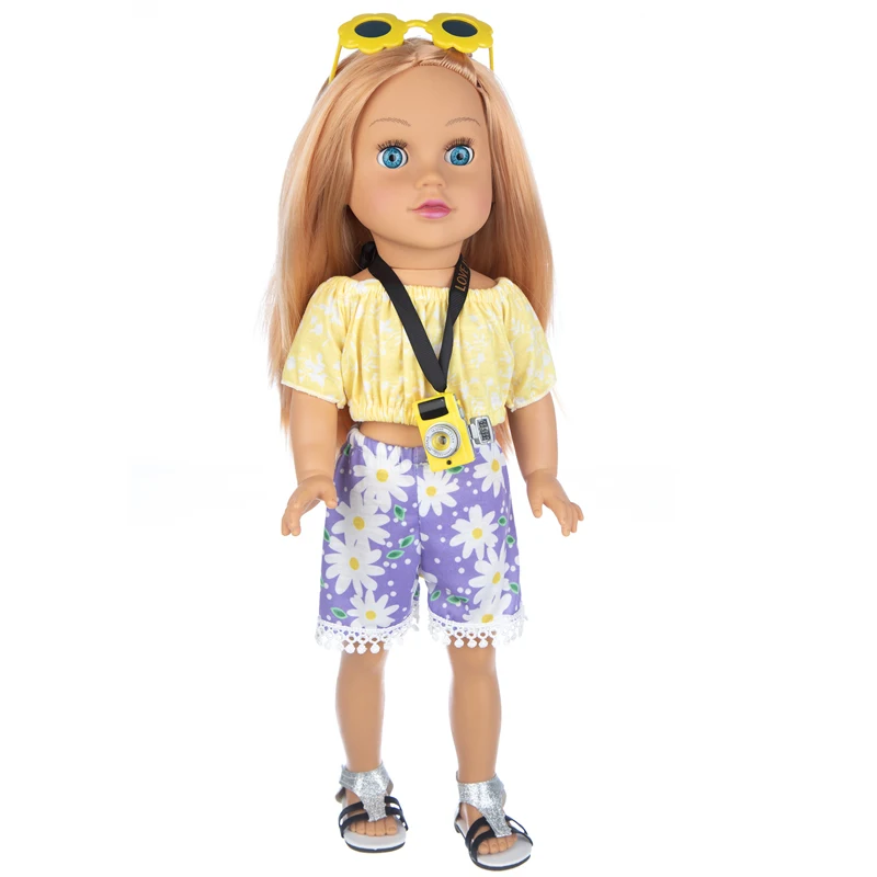 Модная Кукла с длинными вьющимися волосами 18 дюймов 45 см в комплекте желтая