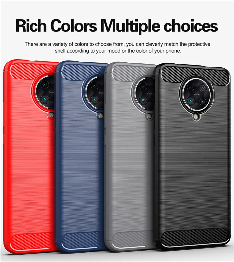 Противоударный чехол из углеродного волокна для Xiaomi Poco f2 pro мягкий силиконовый
