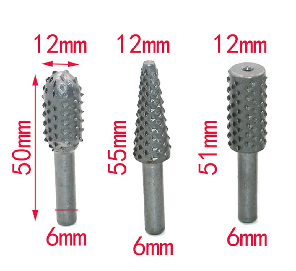 5pcs/Set Power Tools Woodworking Rasp Chisel Shaped Rotating Embossed Grinding Head Tool Engraving Pattern Cutter Milling | Инструменты