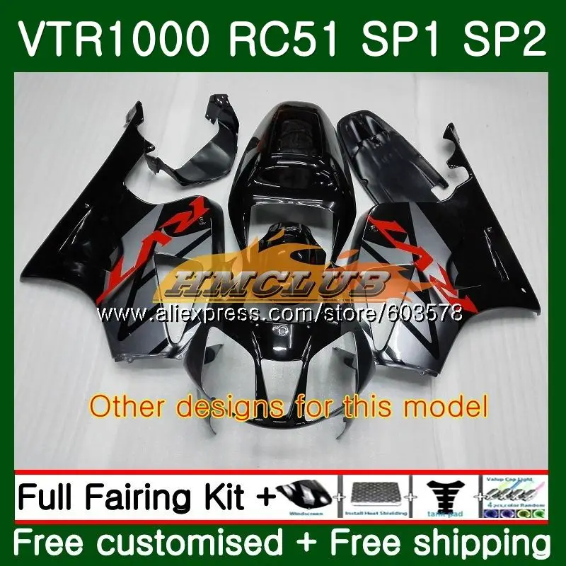 Обтекатель для HONDA VTR1000 2000 2001 2002 2003 2004 2005 2006 89CL.28 Белый Черный RTV VTR 1000 RC51 SP1 SP2 00 01 02 03 04