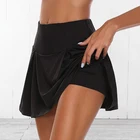 Женские спортивные шорты, теннисная юбка для девушек, женская спортивная короткая танцевальная юбка, шорты для бега, фитнеса, йоги, анти-опустошенная юбка, 2 1