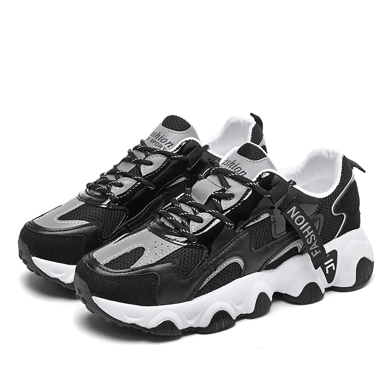 

Chunky Sneakers 2021 Women Female Fashion Sneakers Lace-up Basket Femme Dad Platform Breathable Mesh Sneakers for Women Shoes