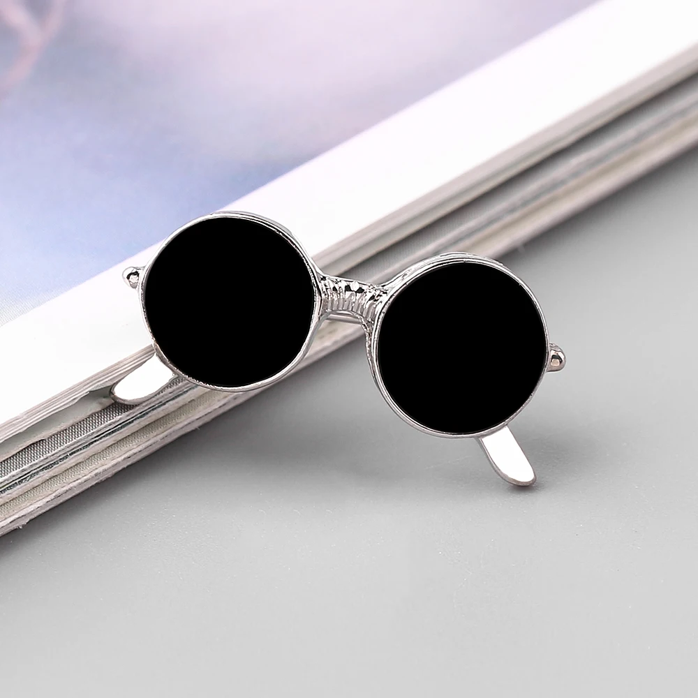 Мода и черной эмалью в виде солнцезащитные очки Pin прохладно летом значки броши