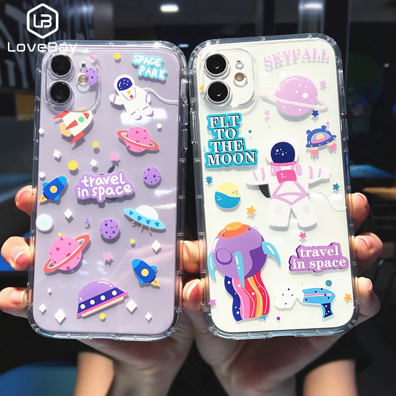 Модный ударопрочный чехол Lovebay с рисунком астронавта для iPhone 11 Pro Max X XR XS 7 8 Plus SE 2020