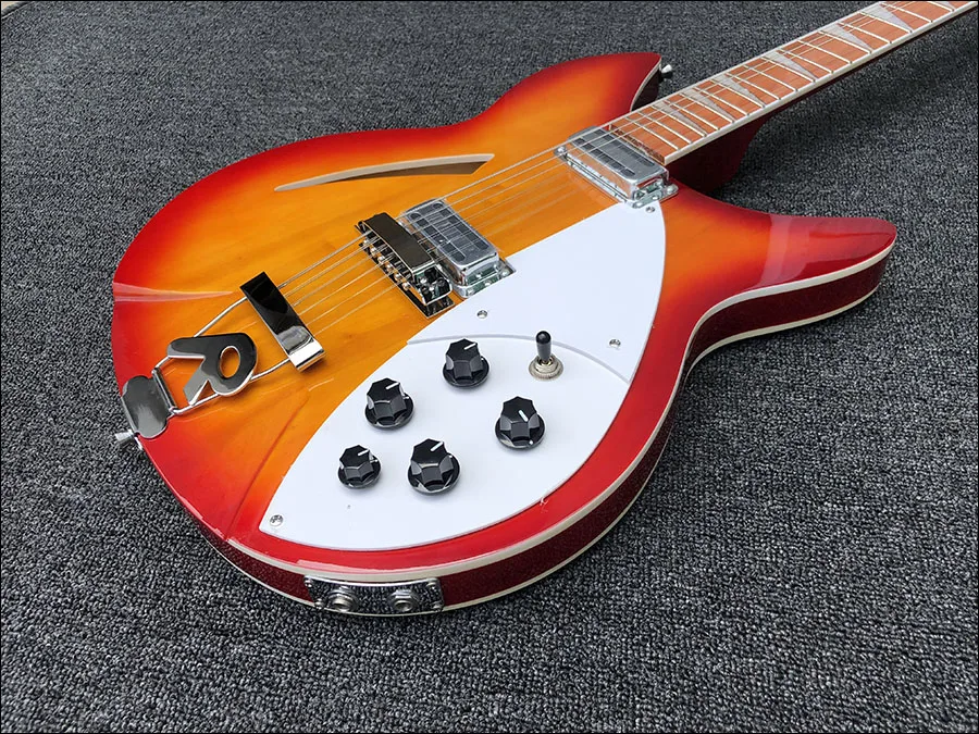 High quality 12 String Electric Guitar, Ricken 360 Electric Guitar,Cherry red Burst body,Rosewood fingerboard,free shipping