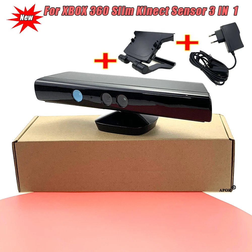 

Новое поступление, Kinect 3 в 1 для XBOX 360, тонкий датчик камеры, для xbox 360 Slim xbox 360, тонкий чувствительный Kinect с блоком питания для ТВ