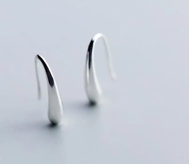 925 реальный. Ювелирные изделия из стерлингового серебра глянцевые гладкие серьги