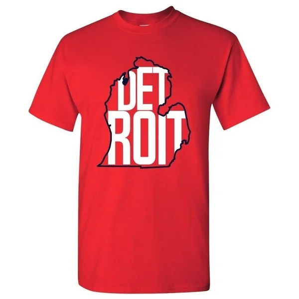 

Detroit Basketball State Outline Unisex T-Shirt - Red